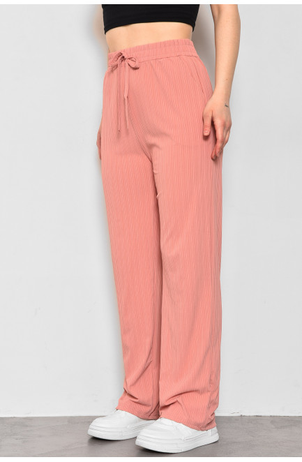Штани жіночі розкльошені рожевого кольору 175784L