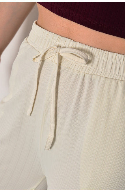 Штани жіночі розкльошені белого кольору 175791L