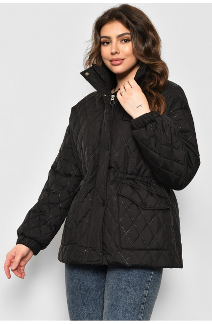 Куртка жіноча демісезонна чорного кольору 175904L