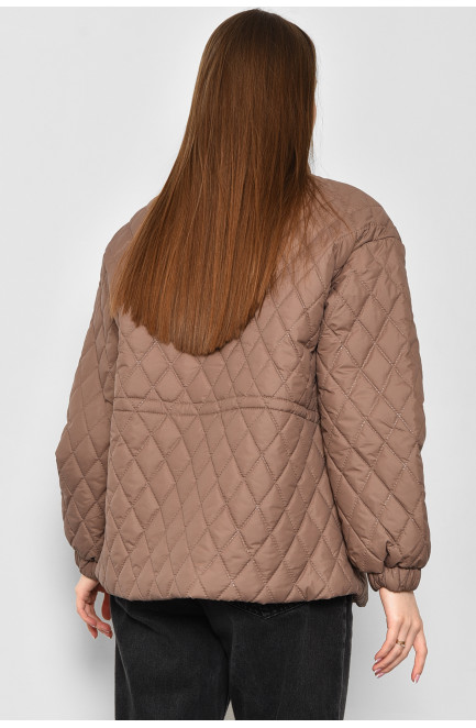 Куртка жіноча демісезонна коричневого кольору 175905L