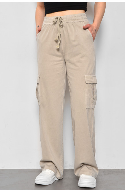 Штани жіночі напівбатальні сірого кольору 175982L