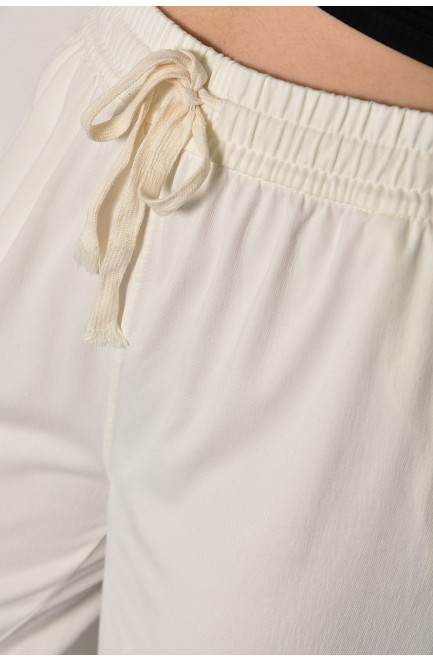 Штани жіночі напівбатальні молочного кольору 175983L
