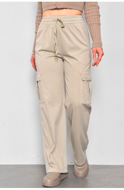 Штани жіночі напівбатальні бежевого кольору 176006L