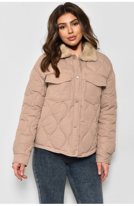 Куртка женская демисезонная бежевого цвета 176027L