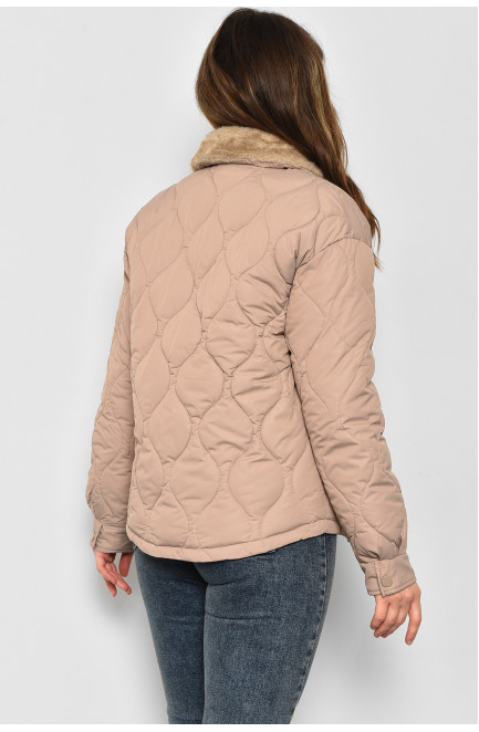 Куртка жіноча демісезонна бежевого кольору 176027L