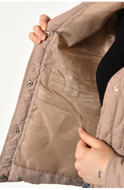 Куртка жіноча демісезонна бежевого кольору 176027L