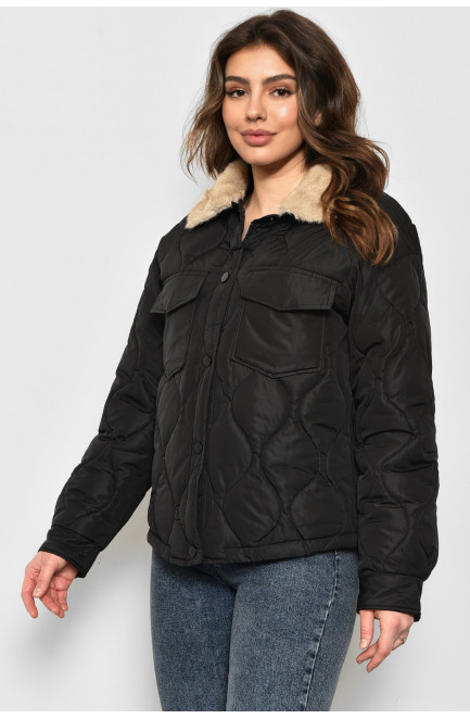 Куртка женская демисезонная черного цвета 176028L