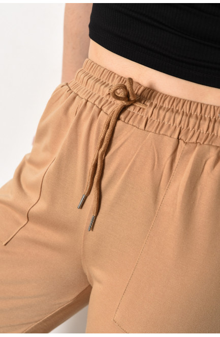 Спортивные штаны женские бежевого цвета 176032L