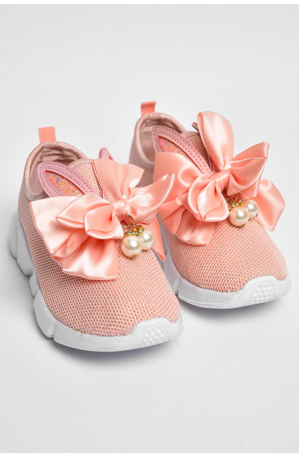 Кросівки дитячі текстильні рожевого кольору 176052L