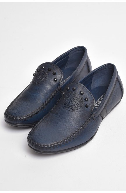 Туфли подростковые для мальчика темно-синего цвета 176114L