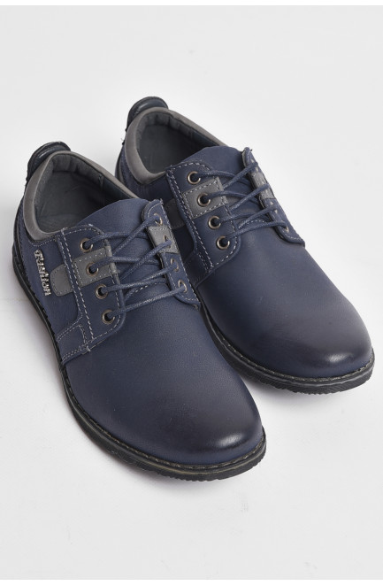 Туфли подростковые для мальчика темно-синего цвета 176116L