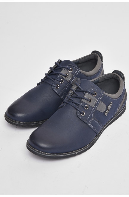 Туфли подростковые для мальчика темно-синего цвета 176116L