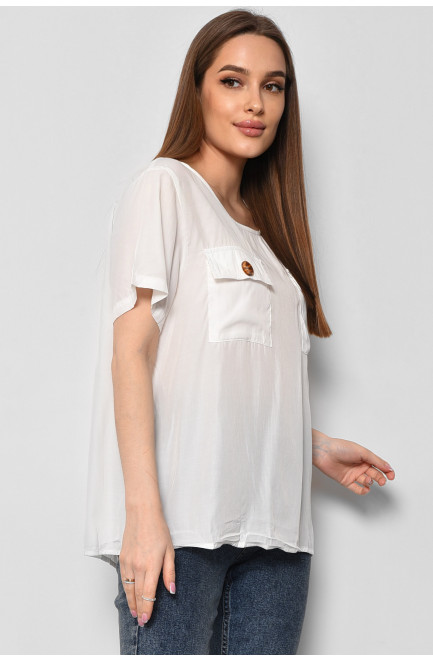Блуза женская с коротким рукавом белого цвета 176169L
