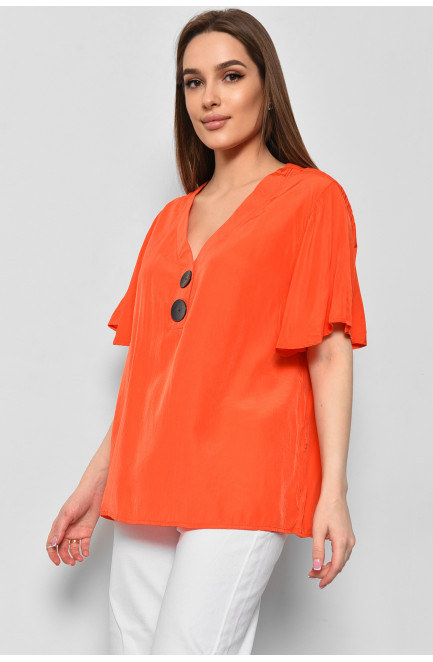 Блуза жіноча з коротким рукавом  помаранчевого кольору 176188L