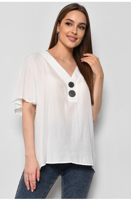 Блуза жіноча з коротким рукавом  білого кольору 176196L