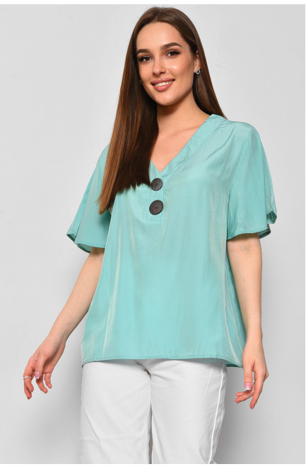 Блуза жіноча з коротким рукавом  м'ятного кольору 176198L