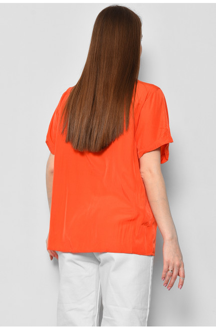 Блуза женская с коротким рукавом оранжевого цвета 176210L