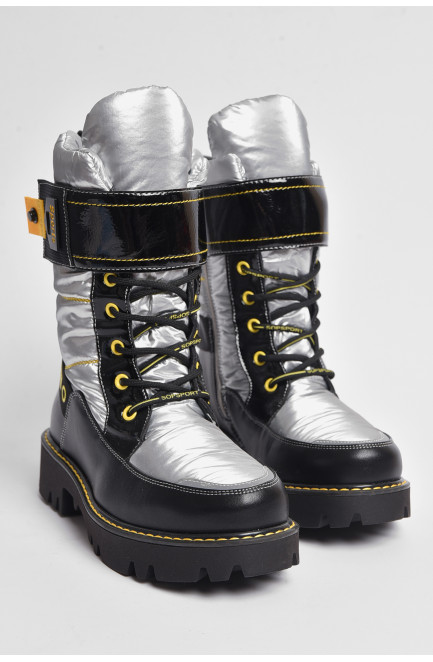 Ботинки детские зима черно-серого цвета 176345L