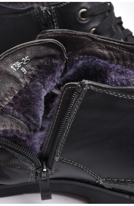 Ботинки мужские зимние на меху черного цвета 176349L