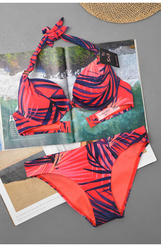 Купальник женский кораллового цвета чашка В 176490L