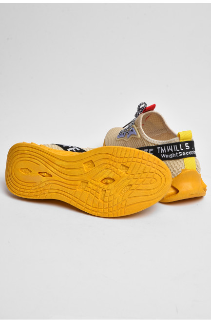 Кросівки чоловічі бежевого кольору на шнурівці 176628L