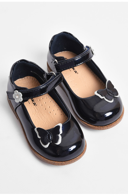 Туфли детские для девочки темно-синего цвета 176700L