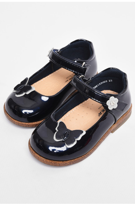 Туфли детские для девочки темно-синего цвета 176700L