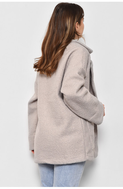 Пальто жіноче напівбатальне вкорочене темно-сірого кольору 176722L