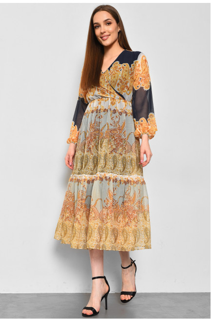 Платье женское шифоновое желтого цвета 176816L
