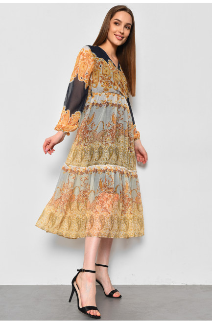 Платье женское шифоновое желтого цвета 176816L