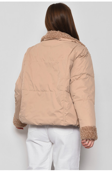 Куртка жіноча демісезонна бежевого кольору 176832L