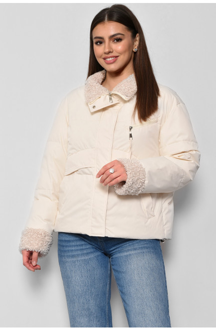 Куртка жіноча демісезонна молочного кольору 176834L