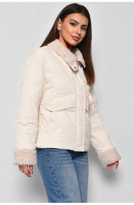 Куртка жіноча демісезонна молочного кольору 176834L