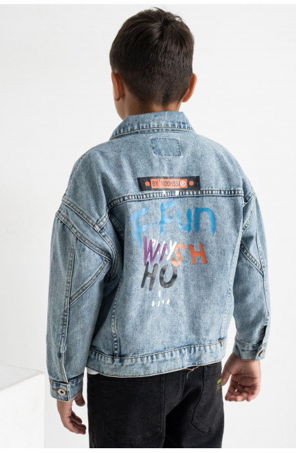 Пиджак детский для девочки джинсовый голубого цвета 176841L
