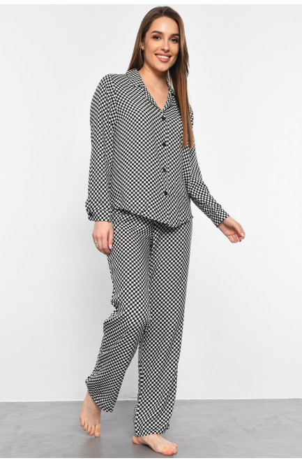 Пижама женская черно-белого цвета с принтом 176842L