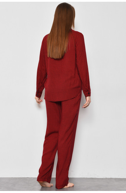 Піжама жіноча червоного кольору з принтом 176843L