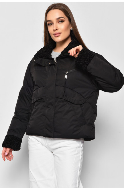 Куртка жіноча демісезонна чорного кольору 176848L