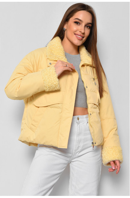Куртка жіноча демісезонна жовтого кольору 176849L