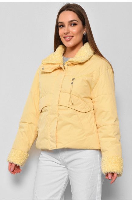 Куртка жіноча демісезонна жовтого кольору 176849L