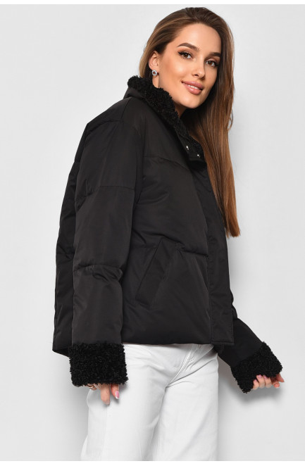 Куртка жіноча демісезонна чорного кольору 176850L