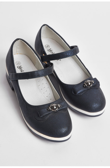 Туфли детские для девочки темно-синего цвета 176929L