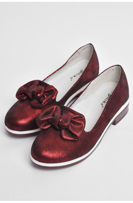 Туфлі дитячі для дівчинки бордового кольору 176931L