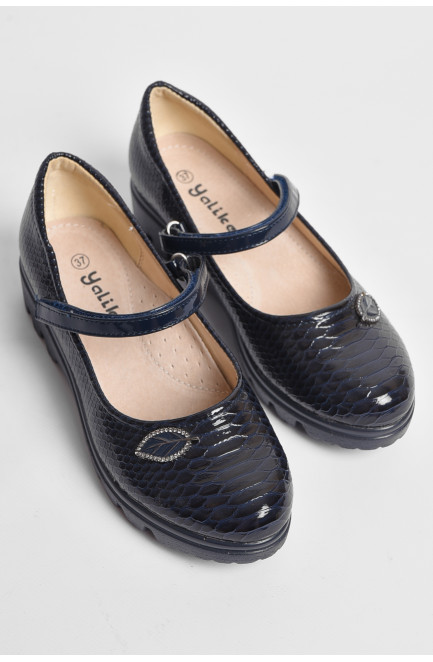 Туфли детские для девочки темно-синего цвета 176932L