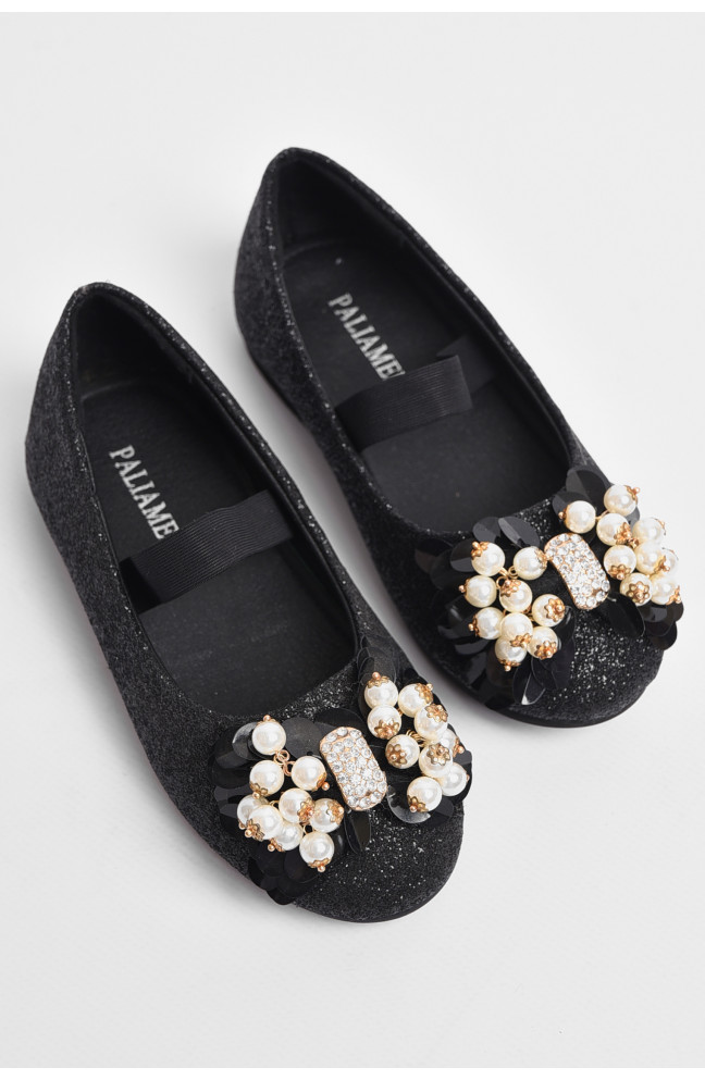 Балетки детские для девочки черного цвета 176951L