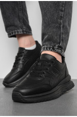 Кросівки жіночі чорного кольору на шнурівці 177023L
