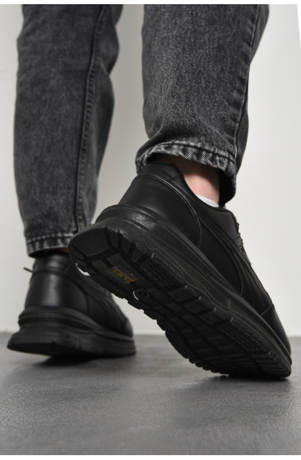 Кросівки жіночі чорного кольору на шнурівці 177023L