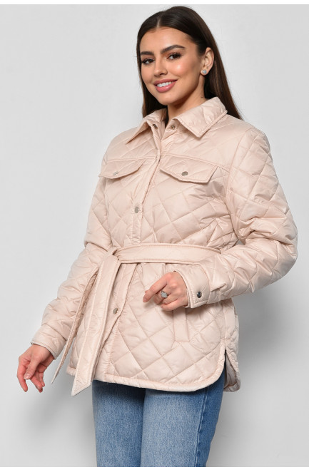 Куртка жіноча демісезонна бежевого кольору 177060L