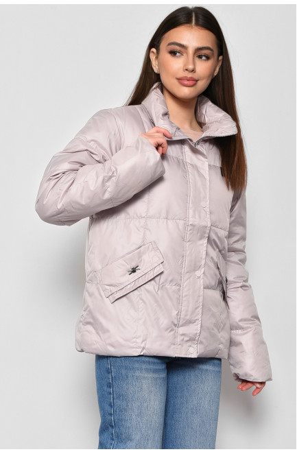 Куртка жіноча демісезонна бежевого кольору 177061L