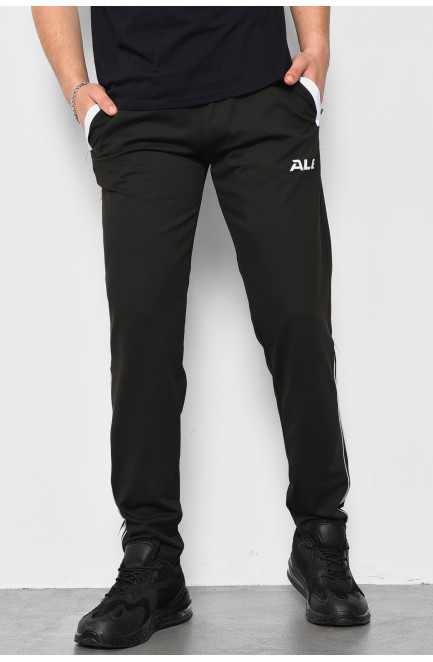 Спортивные штаны мужские черного цвета 177081L