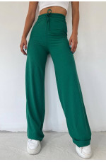Штани жіночі в рубчик зеленого кольору 177109L